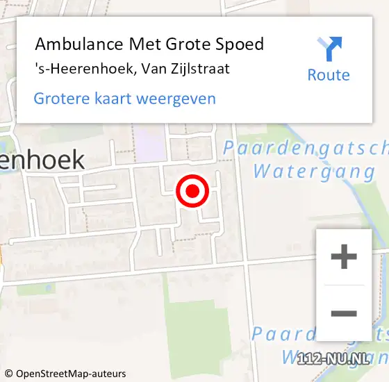 Locatie op kaart van de 112 melding: Ambulance Met Grote Spoed Naar 's-Heerenhoek, Van Zijlstraat op 10 oktober 2017 19:31