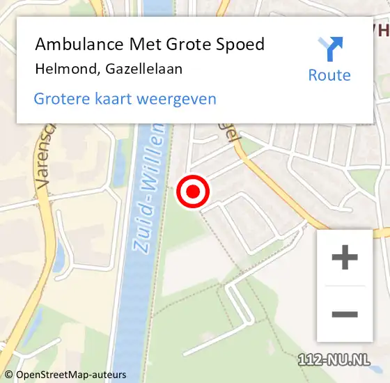 Locatie op kaart van de 112 melding: Ambulance Met Grote Spoed Naar Helmond, Gazellelaan op 11 oktober 2017 01:26