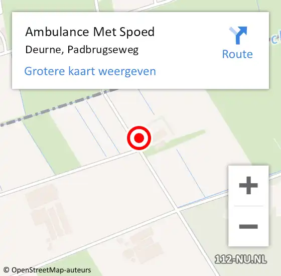 Locatie op kaart van de 112 melding: Ambulance Met Spoed Naar Deurne, Padbrugseweg op 11 oktober 2017 05:36