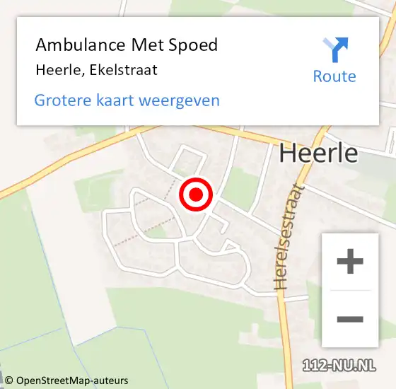Locatie op kaart van de 112 melding: Ambulance Met Spoed Naar Heerle, Ekelstraat op 11 oktober 2017 08:33