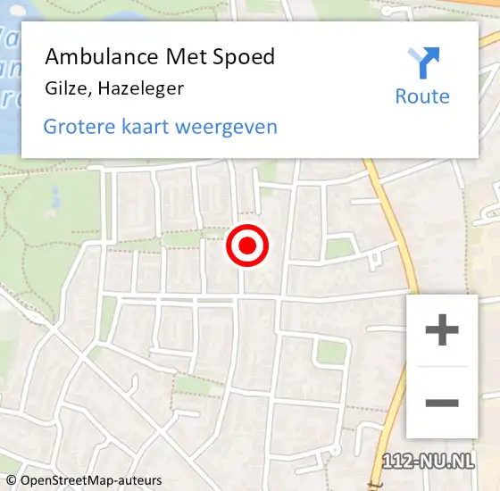 Locatie op kaart van de 112 melding: Ambulance Met Spoed Naar Gilze, Hazeleger op 11 oktober 2017 20:36