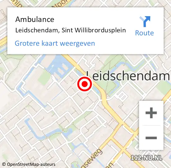 Locatie op kaart van de 112 melding: Ambulance Leidschendam, Sint Willibrordusplein op 12 oktober 2017 07:05