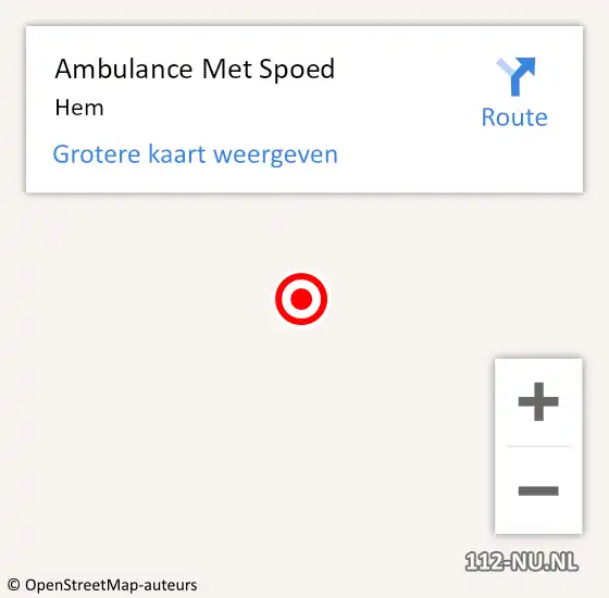 Locatie op kaart van de 112 melding: Ambulance Met Spoed Naar Hem op 12 oktober 2017 17:32