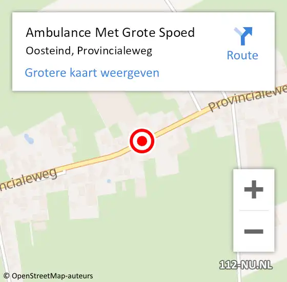 Locatie op kaart van de 112 melding: Ambulance Met Grote Spoed Naar Oosteind, Provincialeweg op 12 oktober 2017 18:20
