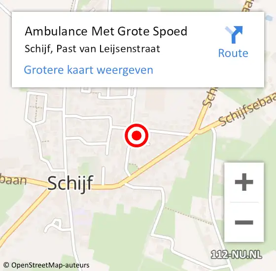 Locatie op kaart van de 112 melding: Ambulance Met Grote Spoed Naar Schijf, Past van Leijsenstraat op 12 oktober 2017 21:12