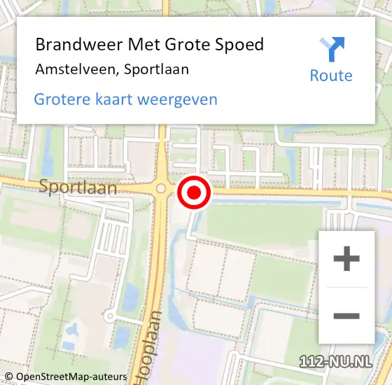 Locatie op kaart van de 112 melding: Brandweer Met Grote Spoed Naar Amstelveen, Sportlaan op 13 oktober 2017 01:30