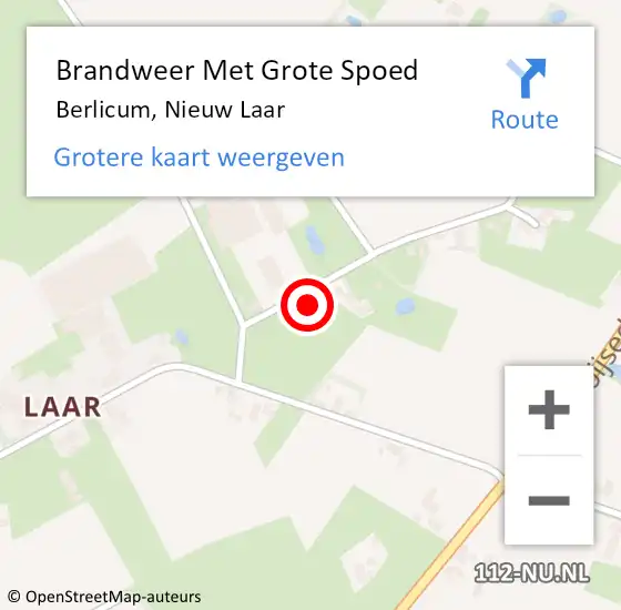 Locatie op kaart van de 112 melding: Brandweer Met Grote Spoed Naar Berlicum, Nieuw Laar op 13 oktober 2017 02:35