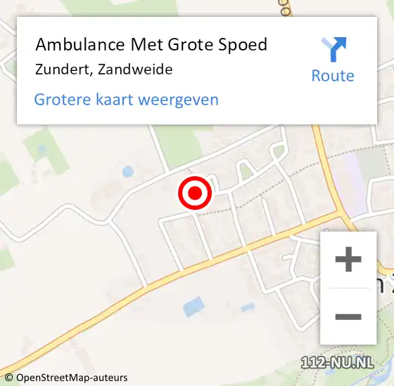 Locatie op kaart van de 112 melding: Ambulance Met Grote Spoed Naar Zundert, Zandweide op 13 oktober 2017 12:13