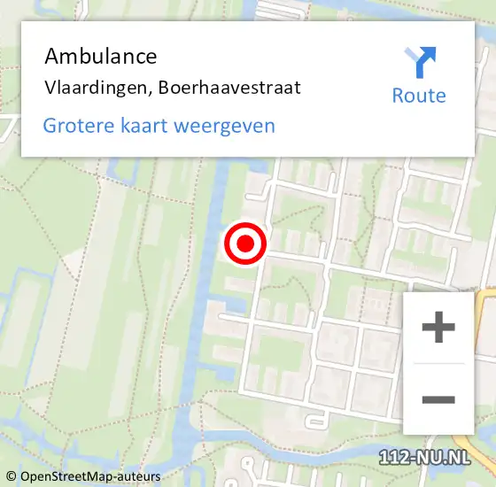Locatie op kaart van de 112 melding: Ambulance Vlaardingen, Boerhaavestraat op 13 oktober 2017 13:11