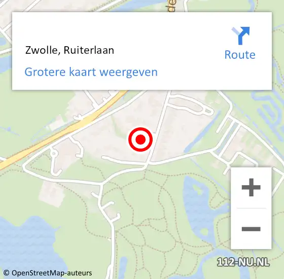 Locatie op kaart van de 112 melding:  Zwolle, Ruiterlaan op 13 oktober 2017 14:18