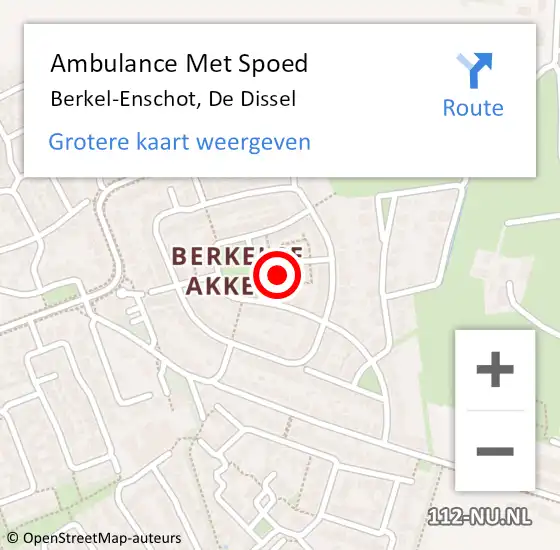 Locatie op kaart van de 112 melding: Ambulance Met Spoed Naar Berkel-Enschot, De Dissel op 13 oktober 2017 14:21