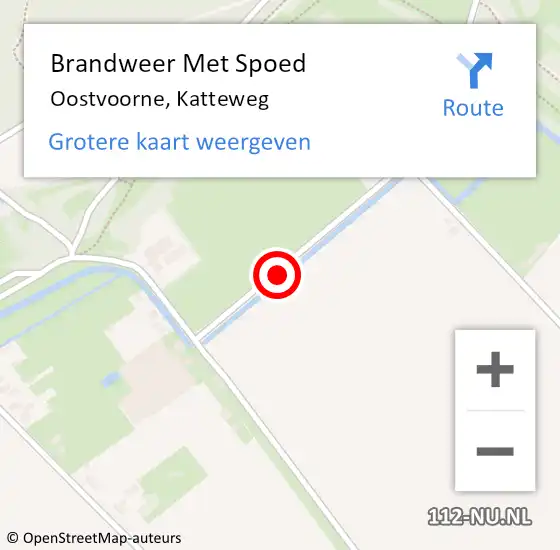 Locatie op kaart van de 112 melding: Brandweer Met Spoed Naar Oostvoorne, Katteweg op 13 oktober 2017 14:56