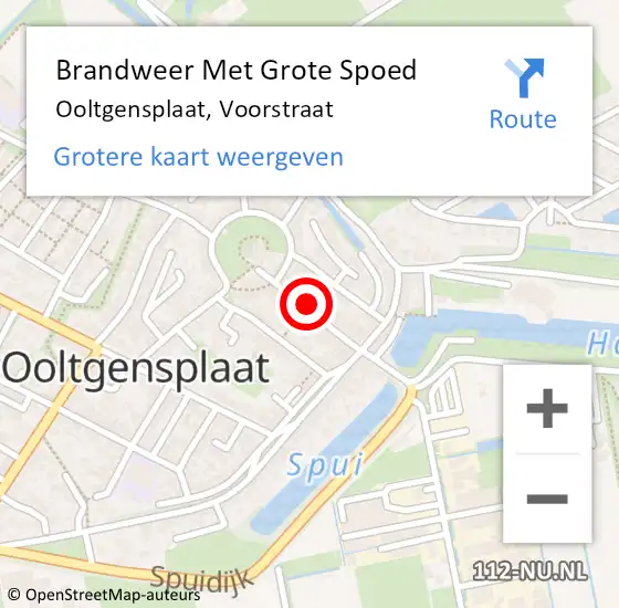 Locatie op kaart van de 112 melding: Brandweer Met Grote Spoed Naar Ooltgensplaat, Voorstraat op 13 oktober 2017 15:52