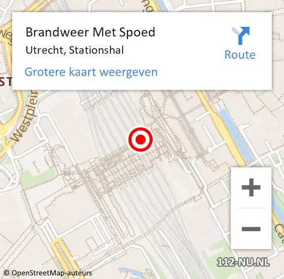 Locatie op kaart van de 112 melding: Brandweer Met Spoed Naar Utrecht, Stationshal op 14 oktober 2017 07:01
