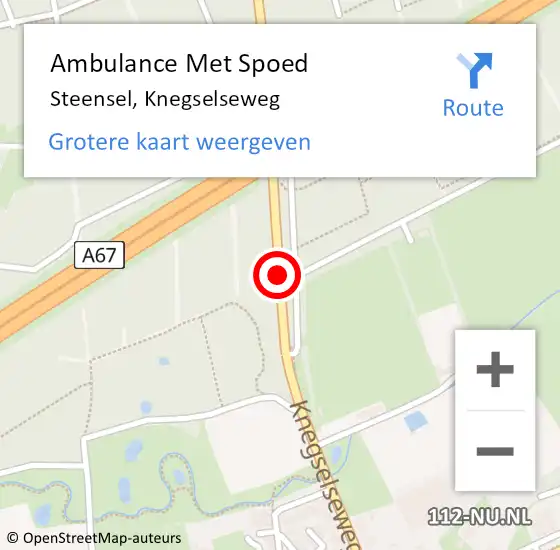 Locatie op kaart van de 112 melding: Ambulance Met Spoed Naar Steensel, Knegselseweg op 14 oktober 2017 09:26