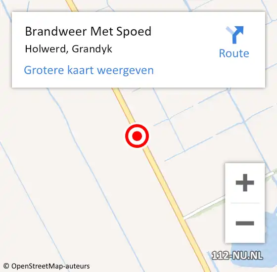 Locatie op kaart van de 112 melding: Brandweer Met Spoed Naar Holwerd, Grandyk op 14 oktober 2017 16:29