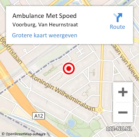 Locatie op kaart van de 112 melding: Ambulance Met Spoed Naar Voorburg, Van Heurnstraat op 15 oktober 2017 03:12