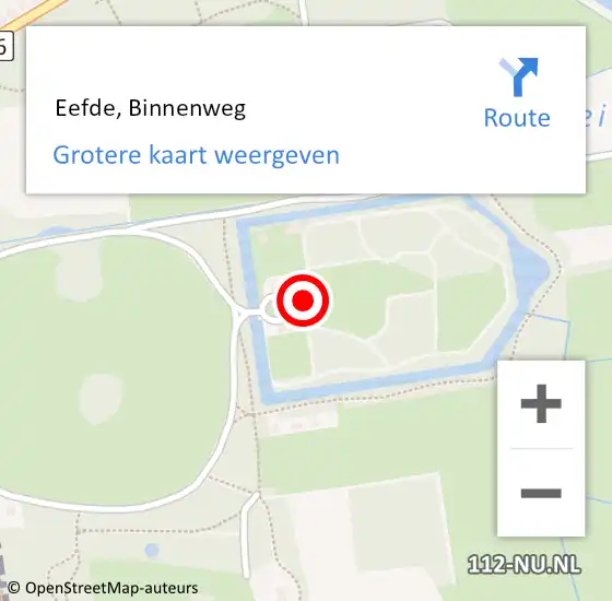 Locatie op kaart van de 112 melding:  Eefde, Binnenweg op 16 oktober 2017 00:54