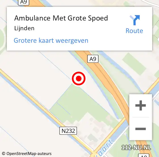 Locatie op kaart van de 112 melding: Ambulance Met Grote Spoed Naar Lijnden op 16 oktober 2017 08:17