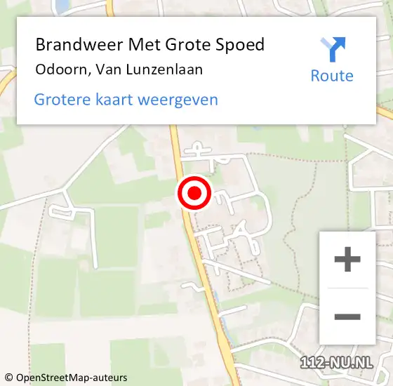 Locatie op kaart van de 112 melding: Brandweer Met Grote Spoed Naar Odoorn, Van Lunzenlaan op 16 oktober 2017 13:53