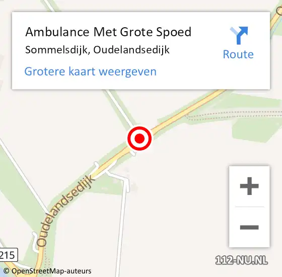 Locatie op kaart van de 112 melding: Ambulance Met Grote Spoed Naar Sommelsdijk, Oudelandsedijk op 16 oktober 2017 14:34