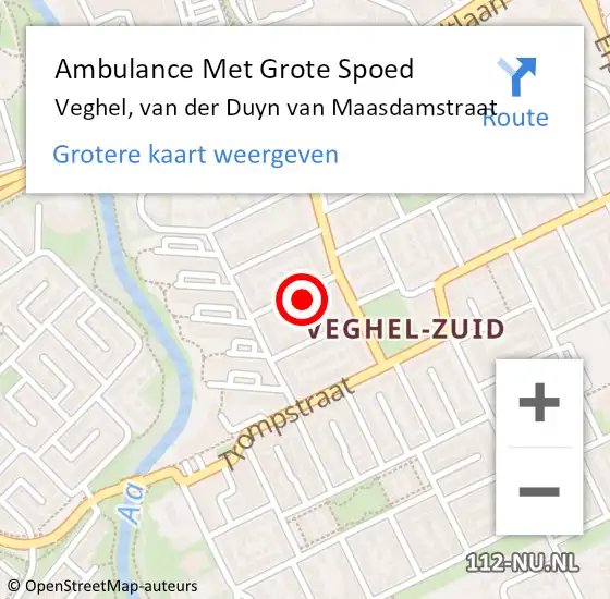 Locatie op kaart van de 112 melding: Ambulance Met Grote Spoed Naar Veghel, van der Duyn van Maasdamstraat op 17 oktober 2017 00:41