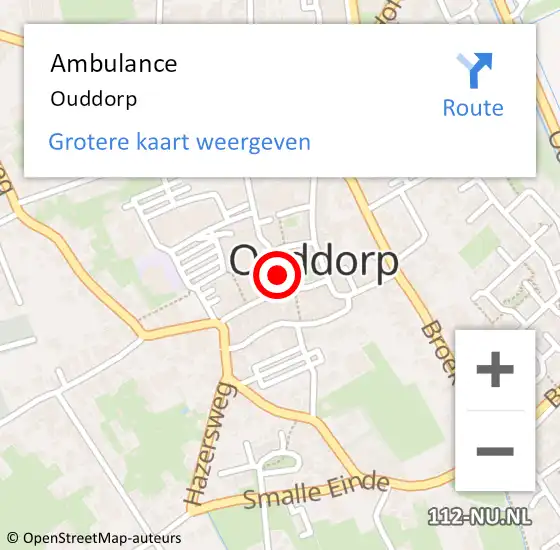 Locatie op kaart van de 112 melding: Ambulance Ouddorp op 17 oktober 2017 09:25
