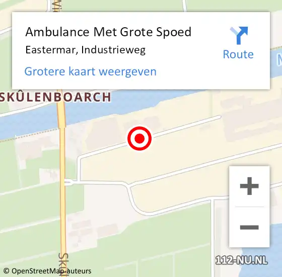 Locatie op kaart van de 112 melding: Ambulance Met Grote Spoed Naar Eastermar, Industrieweg op 17 oktober 2017 16:42