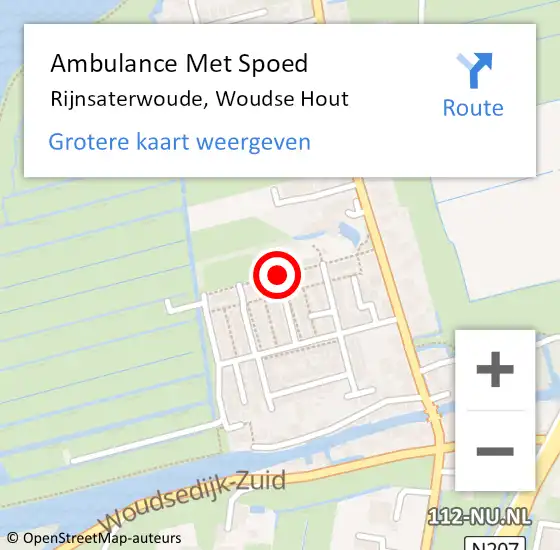 Locatie op kaart van de 112 melding: Ambulance Met Spoed Naar Rijnsaterwoude, Woudse Hout op 17 oktober 2017 16:42