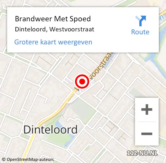 Locatie op kaart van de 112 melding: Brandweer Met Spoed Naar Dinteloord, Westvoorstraat op 17 oktober 2017 18:22