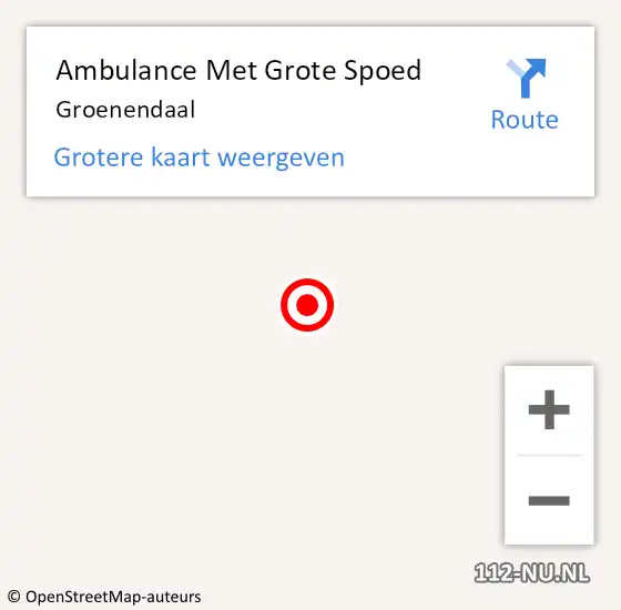 Locatie op kaart van de 112 melding: Ambulance Met Grote Spoed Naar Groenendaal op 17 oktober 2017 19:47