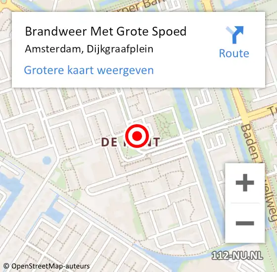 Locatie op kaart van de 112 melding: Brandweer Met Grote Spoed Naar Amsterdam, Dijkgraafplein op 17 oktober 2017 21:44