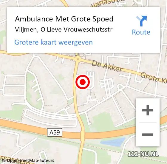 Locatie op kaart van de 112 melding: Ambulance Met Grote Spoed Naar Vlijmen, O Lieve Vrouweschutsstr op 18 oktober 2017 06:48