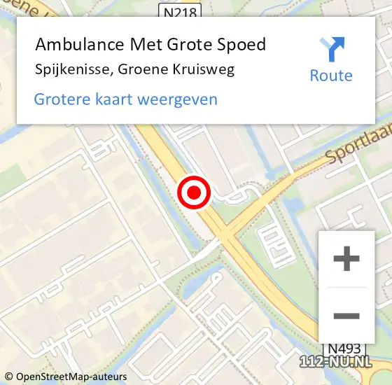 Locatie op kaart van de 112 melding: Ambulance Met Grote Spoed Naar Spijkenisse, Groene Kruisweg op 18 oktober 2017 09:04