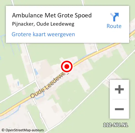 Locatie op kaart van de 112 melding: Ambulance Met Grote Spoed Naar Pijnacker, Oude Leedeweg op 18 oktober 2017 10:08
