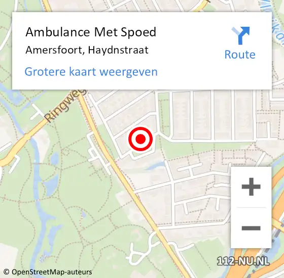 Locatie op kaart van de 112 melding: Ambulance Met Spoed Naar Amersfoort, Haydnstraat op 18 oktober 2017 10:58