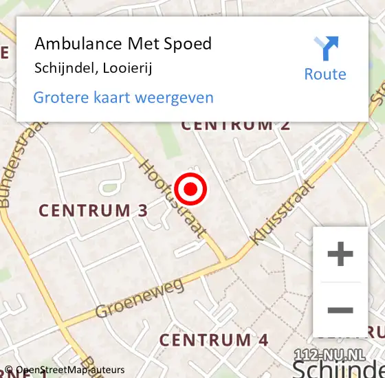 Locatie op kaart van de 112 melding: Ambulance Met Spoed Naar Schijndel, Looierij op 18 oktober 2017 13:07