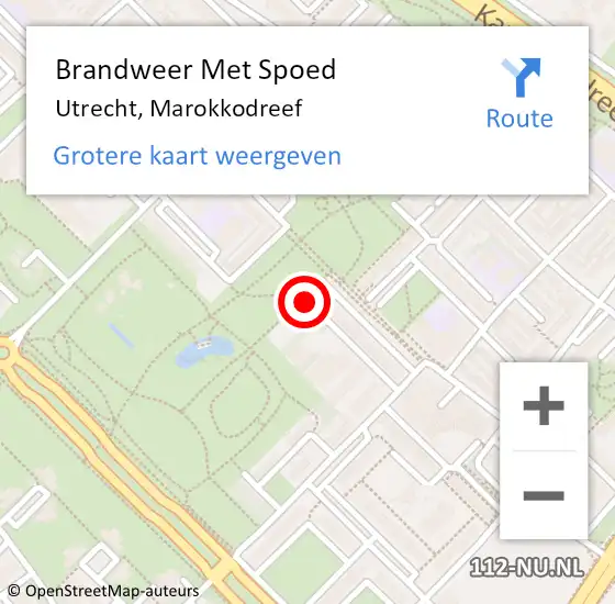 Locatie op kaart van de 112 melding: Brandweer Met Spoed Naar Utrecht, Marokkodreef op 18 oktober 2017 19:52