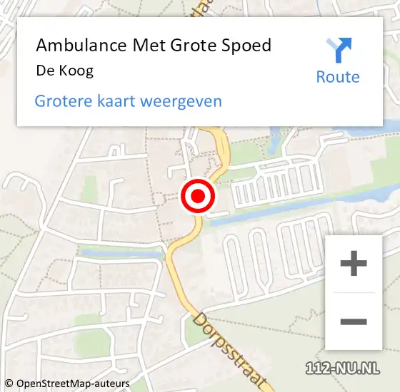 Locatie op kaart van de 112 melding: Ambulance Met Grote Spoed Naar De Koog op 19 oktober 2017 01:47