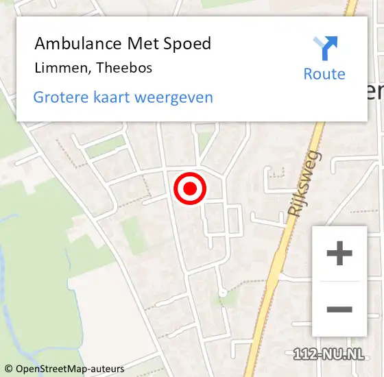 Locatie op kaart van de 112 melding: Ambulance Met Spoed Naar Limmen, Theebos op 19 oktober 2017 05:25