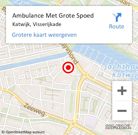 Locatie op kaart van de 112 melding: Ambulance Met Grote Spoed Naar Katwijk, Visserijkade op 19 oktober 2017 11:46