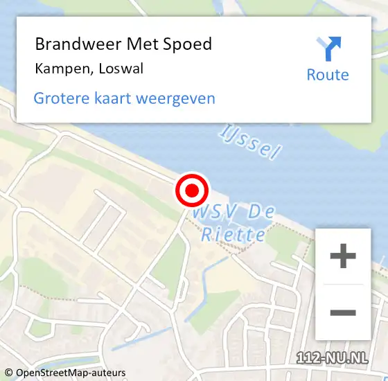 Locatie op kaart van de 112 melding: Brandweer Met Spoed Naar Kampen, Loswal op 19 oktober 2017 20:34