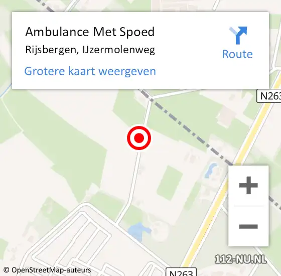 Locatie op kaart van de 112 melding: Ambulance Met Spoed Naar Rijsbergen, IJzermolenweg op 20 oktober 2017 13:09
