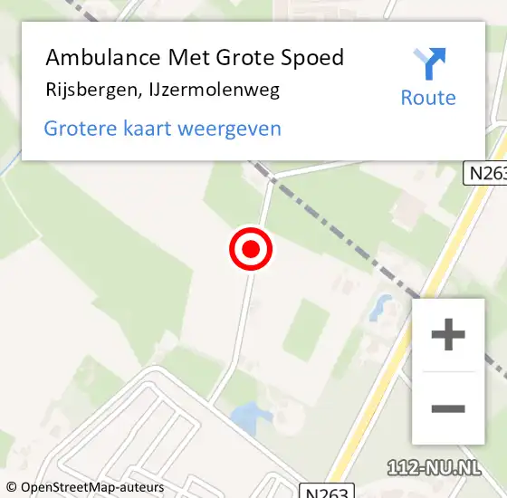 Locatie op kaart van de 112 melding: Ambulance Met Grote Spoed Naar Rijsbergen, IJzermolenweg op 20 oktober 2017 13:09