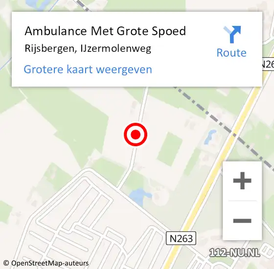 Locatie op kaart van de 112 melding: Ambulance Met Grote Spoed Naar Rijsbergen, IJzermolenweg op 20 oktober 2017 13:14