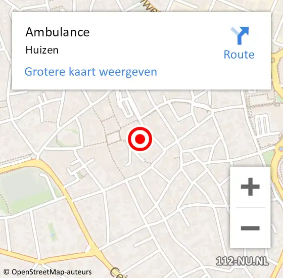 Locatie op kaart van de 112 melding: Ambulance Huizen op 20 oktober 2017 18:58