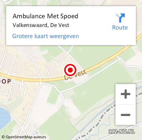 Locatie op kaart van de 112 melding: Ambulance Met Spoed Naar Valkenswaard, De Vest op 20 oktober 2017 23:32