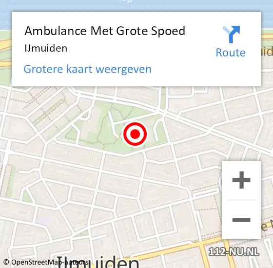 Locatie op kaart van de 112 melding: Ambulance Met Grote Spoed Naar IJmuiden op 21 oktober 2017 10:16