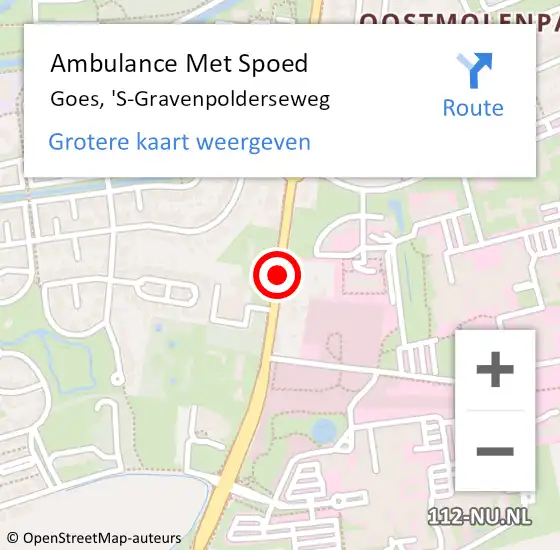 Locatie op kaart van de 112 melding: Ambulance Met Spoed Naar Goes, 'S-Gravenpolderseweg op 21 oktober 2017 10:21