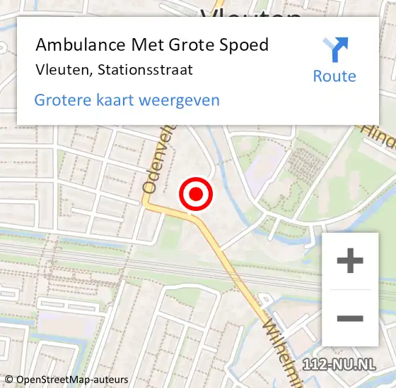 Locatie op kaart van de 112 melding: Ambulance Met Grote Spoed Naar Vleuten, Stationsstraat op 21 oktober 2017 12:50